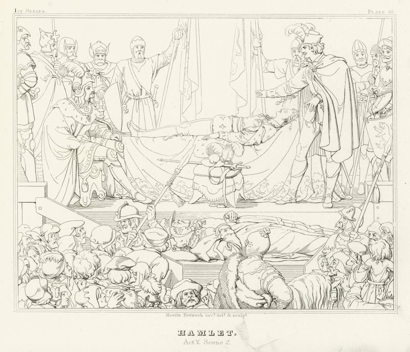 Hamlet, Akt V, Scen 2 (gravyr) av Friedrich August Moritz Retzsch