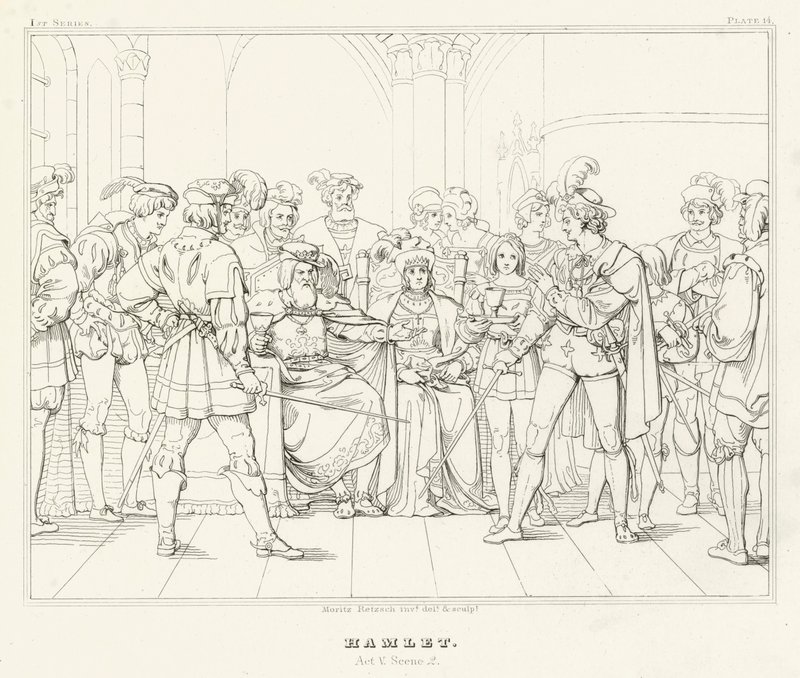 Hamlet, Akt V, Scen 2 (gravyr) av Friedrich August Moritz Retzsch