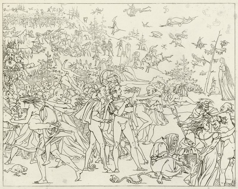 Illustration för Goethes Faust av Friedrich August Moritz Retzsch