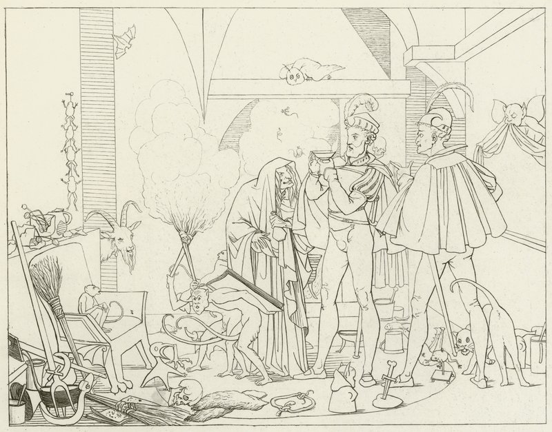 Illustration för Goethes Faust av Friedrich August Moritz Retzsch