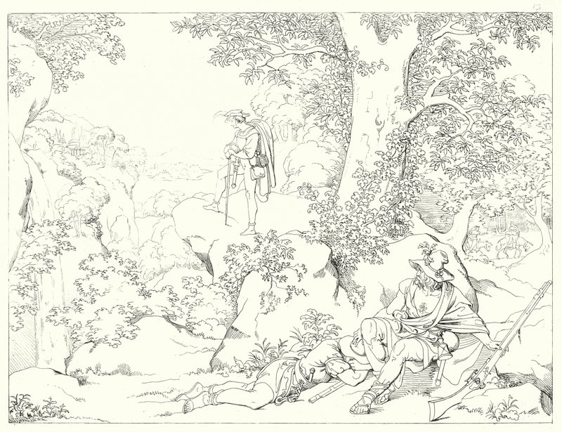 Illustration till Schillers Lied von der Glocke, eller Klockans sång (gravyr) av Friedrich August Moritz Retzsch