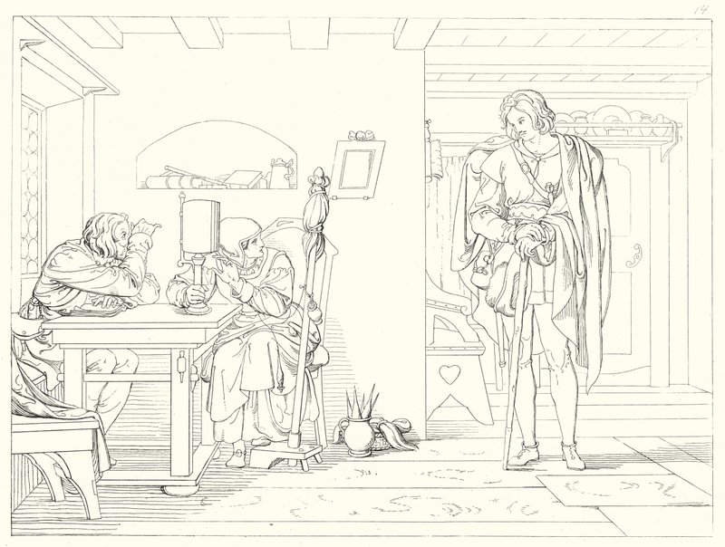 Illustration till Schillers Lied von der Glocke, eller Klockans sång (gravyr) av Friedrich August Moritz Retzsch