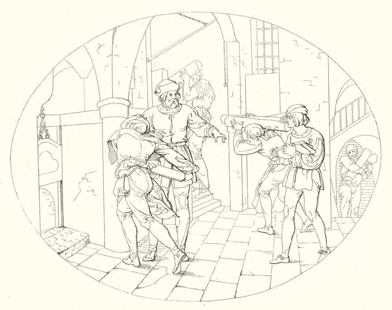 Illustration till Schillers Lied von der Glocke, eller Klockans sång (gravyr) av Friedrich August Moritz Retzsch