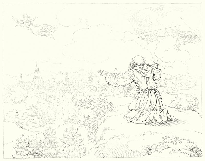 Illustration till Schillers Lied von der Glocke, eller Klockans sång (gravyr) av Friedrich August Moritz Retzsch