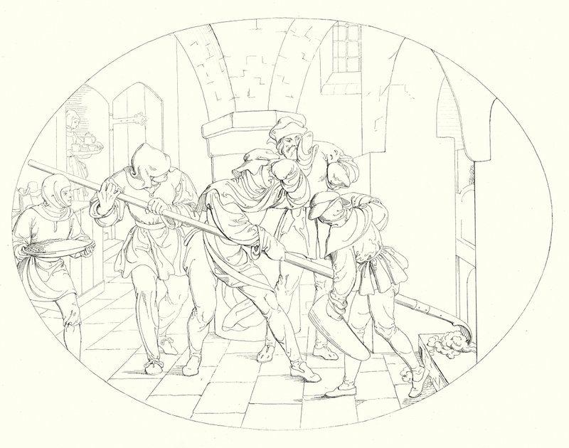 Illustration till Schillers Lied von der Glocke, eller The Song Of The Bell (gravyr) av Friedrich August Moritz Retzsch