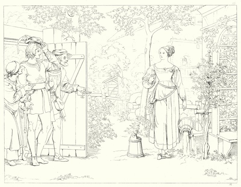 Illustration till Schillers Lied von der Glocke, eller The Song Of The Bell (gravyr) av Friedrich August Moritz Retzsch