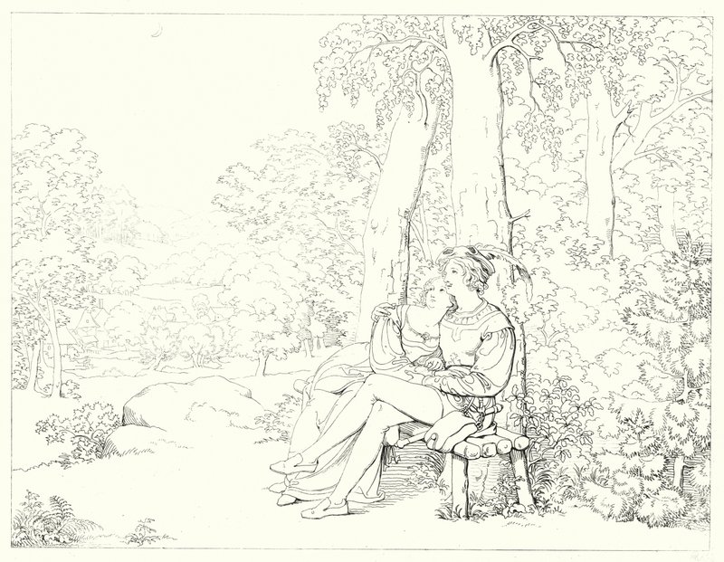 Illustration till Schillers Lied von der Glocke, eller The Song Of The Bell (gravyr) av Friedrich August Moritz Retzsch