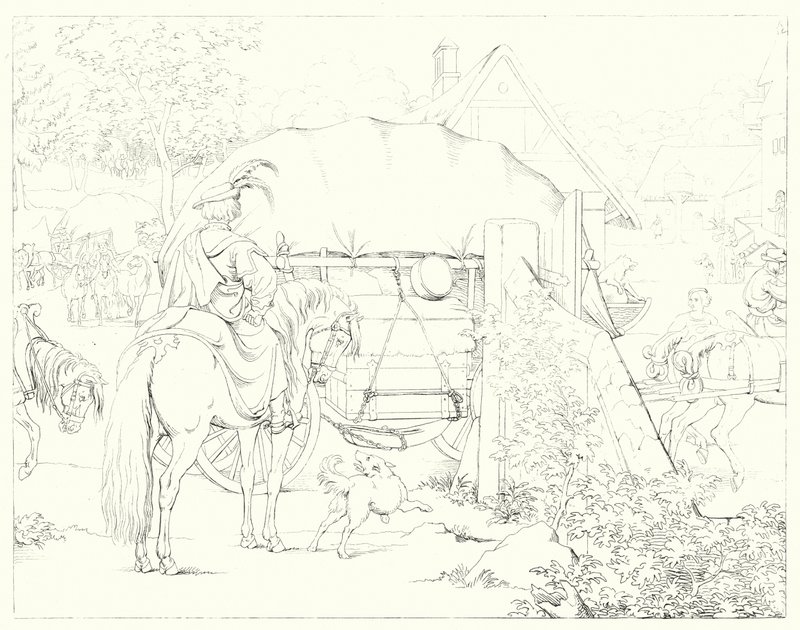 Illustration till Schillers Lied von der Glocke, eller The Song Of The Bell (gravyr) av Friedrich August Moritz Retzsch