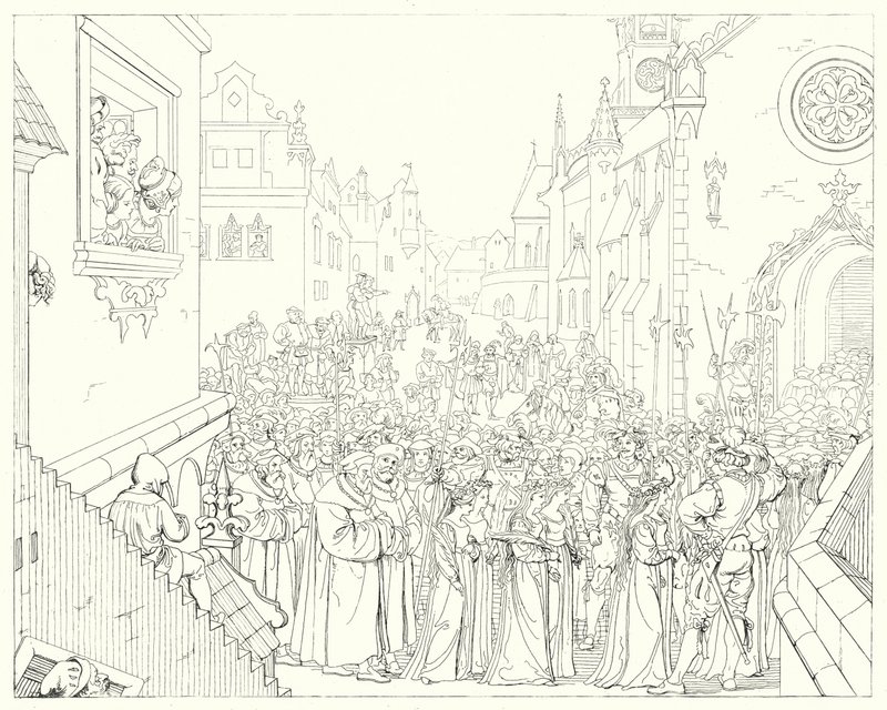 Illustration till Schillers Lied von der Glocke, eller The Song Of The Bell (gravyr) av Friedrich August Moritz Retzsch