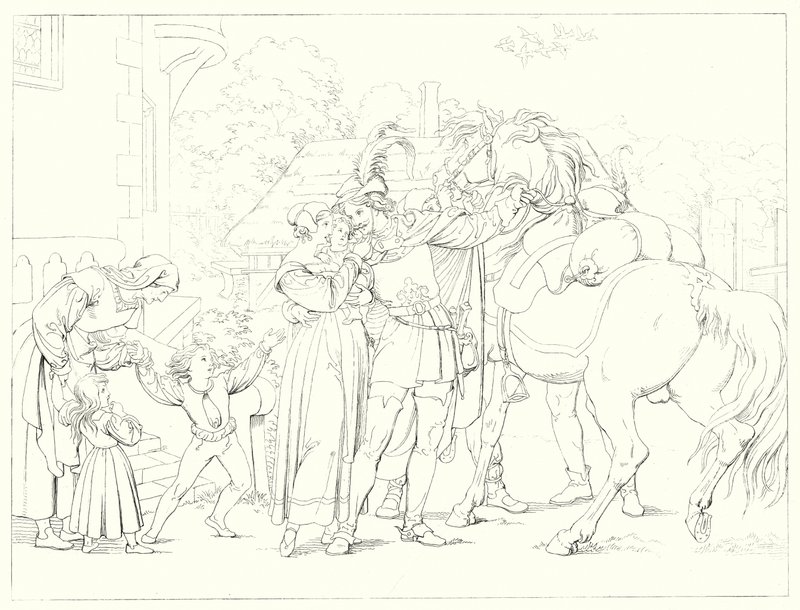 Illustration till Schillers Lied von der Glocke, eller The Song Of The Bell (gravyr) av Friedrich August Moritz Retzsch