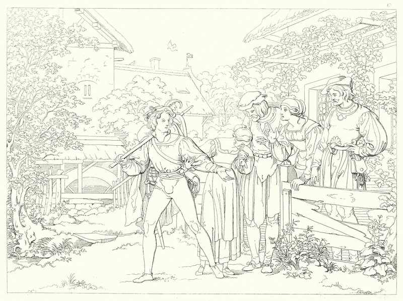 Illustration till Schillers Lied von der Glocke, eller Klockans sång (gravyr) av Friedrich August Moritz Retzsch