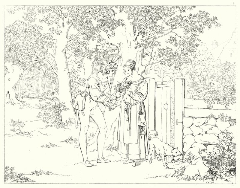 Illustration till Schillers Lied von der Glocke, eller Klockans sång (gravyr) av Friedrich August Moritz Retzsch