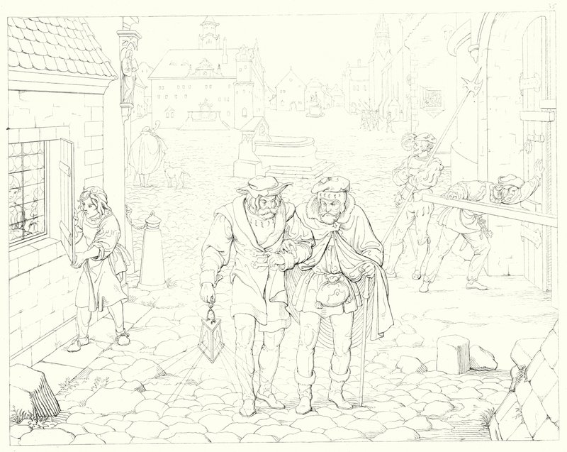 Illustration till Schillers Lied von der Glocke, eller Klockans sång (gravyr) av Friedrich August Moritz Retzsch