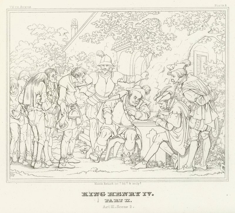 Kung Henrik IV, del II, akt III, scen 2 (gravyr) av Friedrich August Moritz Retzsch