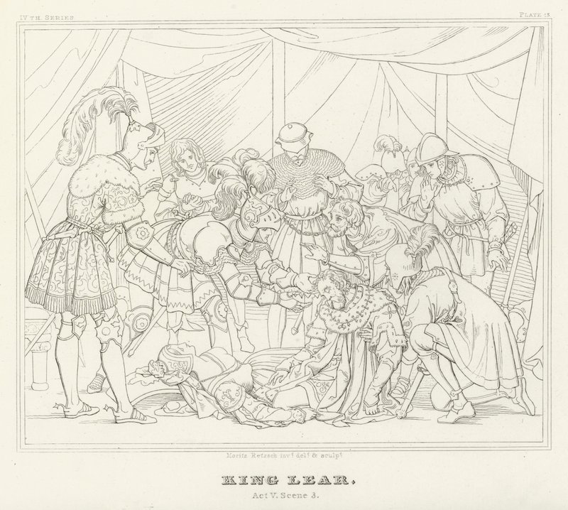 King Lear, Akt V, Scen 3 (gravyr) av Friedrich August Moritz Retzsch