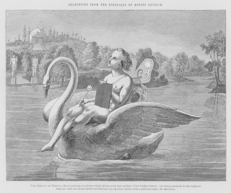 Urval från Portfolio of Moritz Retzsch, The Genius of Poetry (gravyr) av Friedrich August Moritz Retzsch