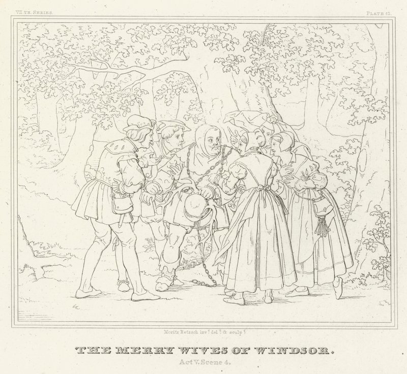 The Merry Wives of Windsor, Akt V, Scene 4 (gravyr) av Friedrich August Moritz Retzsch