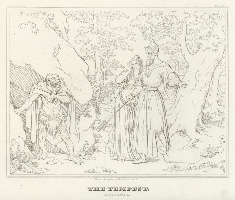 Stormen, akt I, scen 2 (gravyr) av Friedrich August Moritz Retzsch
