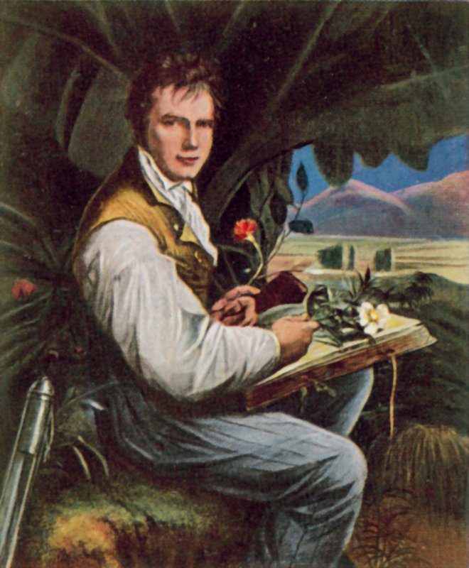 Alexander von Humboldt, preussisk geograf, naturforskare och upptäcktsresande (färglitografi) av Friedrich Georg (after) Weitsch