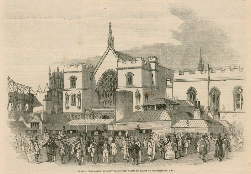 Palace Yard, Railway Committee Rooms framför Westminster Hall av G.F. Sargent