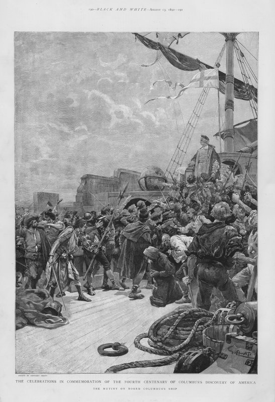 Myteri ombord på Christopher Columbus skepp under hans första resa till den nya världen av G.S. (after) Amato