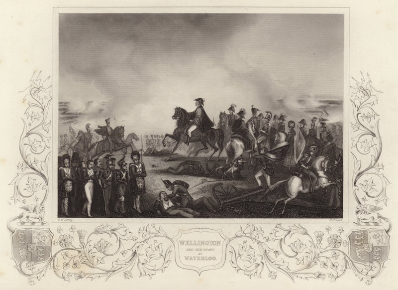 Hertigen av Wellington och hans stab vid Waterloo av G.W. Terry