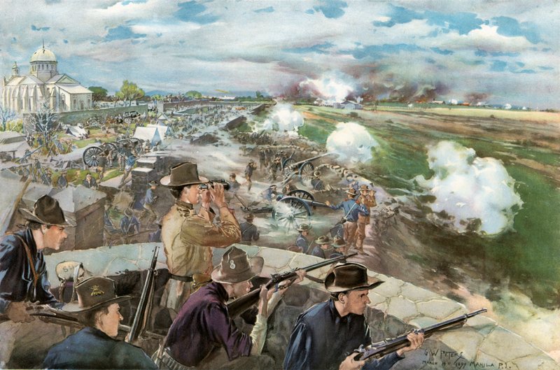 Vita kabla ya Caloocan, Februari 10, 1899--Tazama kutoka kwa Kanisa la Kichina av G. W. Peters