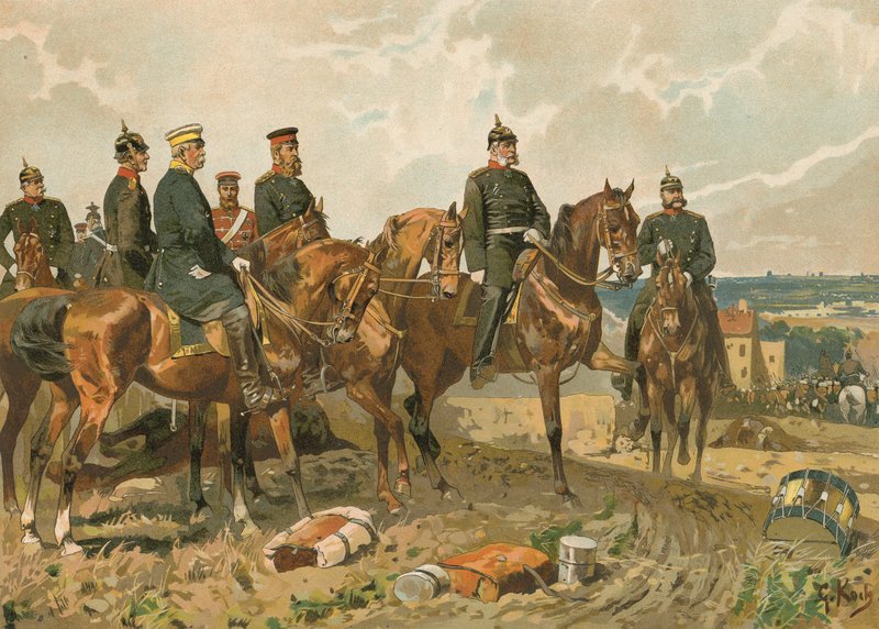 Tysklands kejsare Wilhelm I och hans stab av Georg Koch