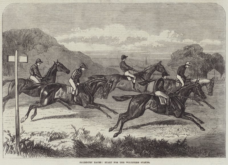 Salisbury Races, start för Wiltshire Stakes av George Bouverie Goddard