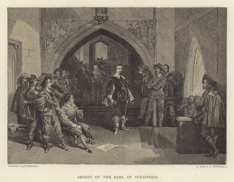 Arrestering av earlen av Strafford av George Cattermole