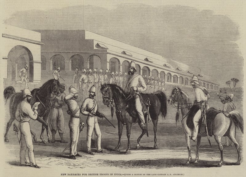 Nya baracker för brittiska trupper i Indien av George Francklin Atkinson