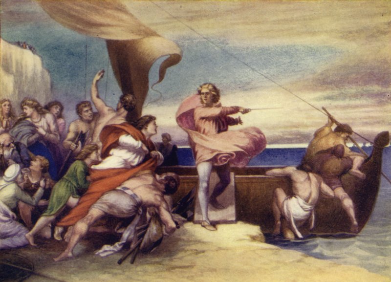 Alfred hetsade sachsarna att göra motstånd mot danskarna av George Frederick Watts