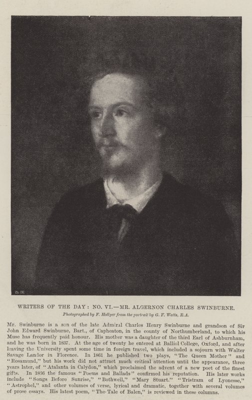 Dagens författare, Algernon Charles Swinburne av George Frederick Watts