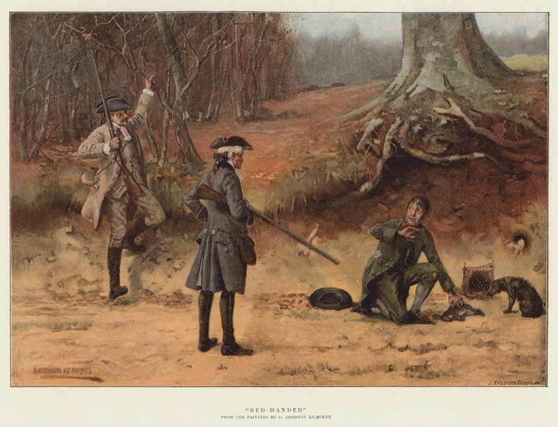 Rödhändig (chromolitho) av George Goodwin Kilburne