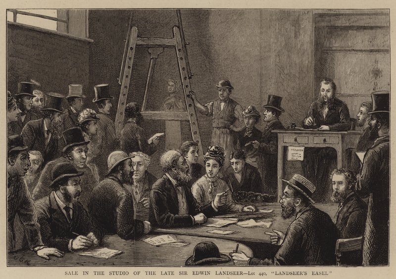 Försäljning i den framlidne Sir Edwin Landseers studio, Lot 440, Landseers staffli av George Goodwin Kilburne