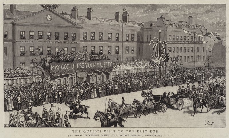 Drottningens besök i East End av George Kingston Jones