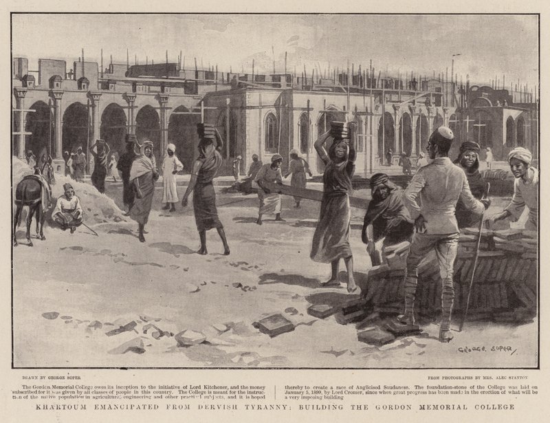 Khartoum emanciperade från Dervischtyranni och byggde Gordon Memorial College av George Soper