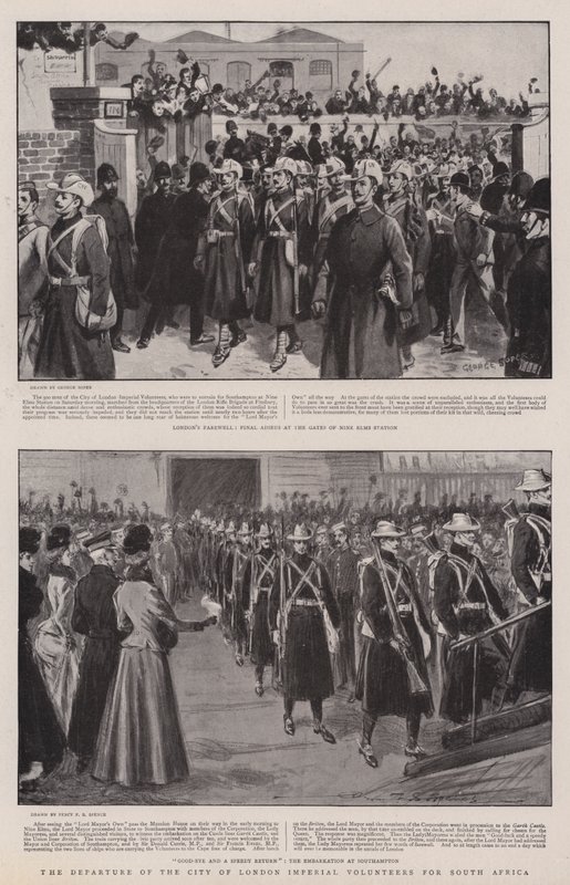 The Departure of the City of London Imperial Volunteers för Sydafrika av George Soper