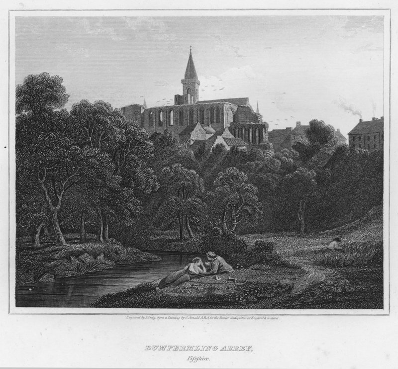 Dumfermling Abbey, Fifeshire (gravyr) av George (after) Arnald