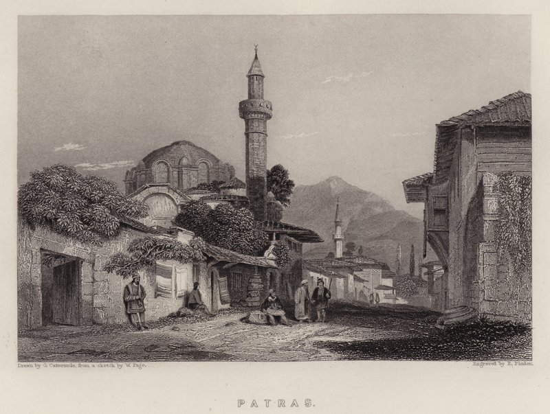 Patras (färg litho) av George (after) Cattermole