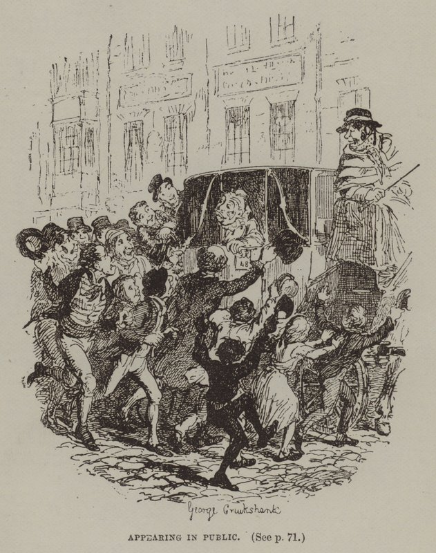 Visas offentligt (gravyr) av George (after) Cruikshank