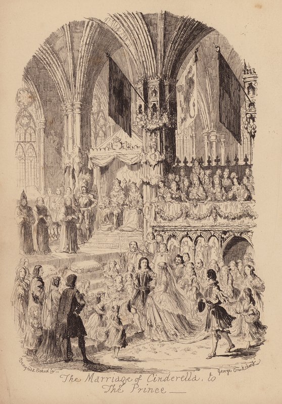 Askungen och glasskon (gravyr) av George (after) Cruikshank