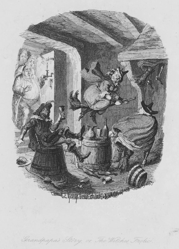 Farfars berättelse eller häxorna frossar (gravyr) av George (after) Cruikshank