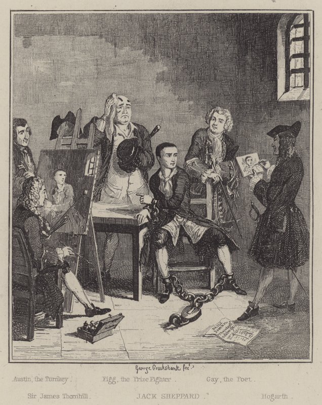 Illustration för Jack Sheppard (gravyr) av George (after) Cruikshank
