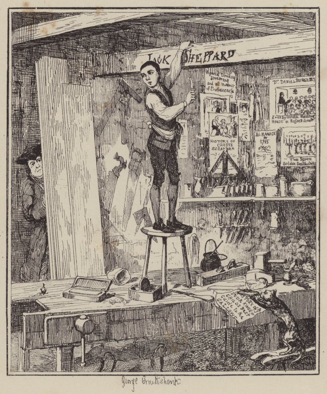 Illustration för Jack Sheppard (gravyr) av George (after) Cruikshank