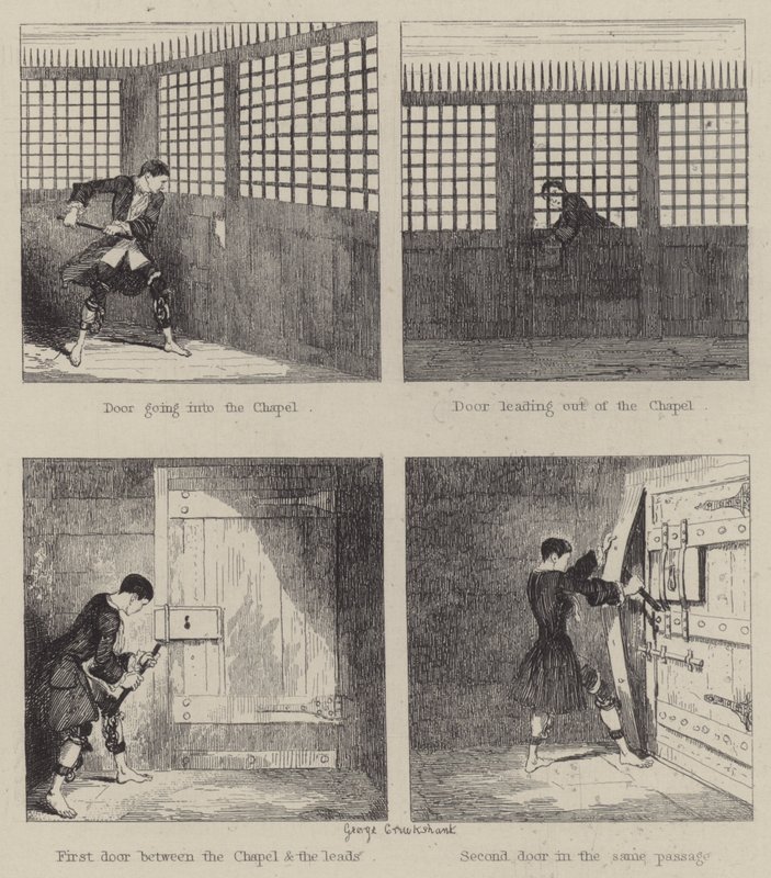 Illustration för Jack Sheppard (gravyr) av George (after) Cruikshank