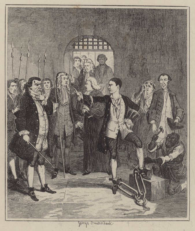 Illustration för Jack Sheppard (gravyr) av George (after) Cruikshank