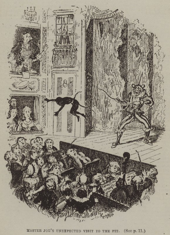 Mästare Joes oväntade besök i gropen (gravyr) av George (after) Cruikshank