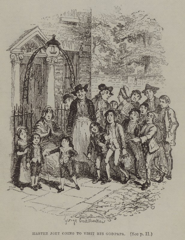 Mästare Joey ska besöka sin gudpappa (gravyr) av George (after) Cruikshank
