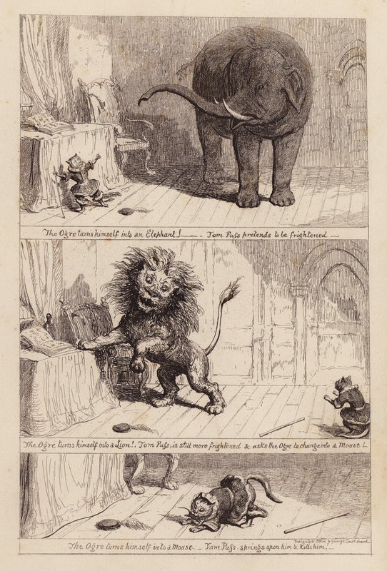 Mästerkatten i stövlar (gravyr) av George (after) Cruikshank